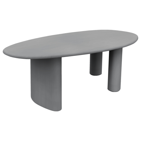 Mese - DINING TABLE OVAL VOLPE HM6599.01 FIBER CEMENT IN GREY 240x106x75Hcm