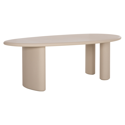 Mese - DINING TABLE OVAL VOLPE HM6599.02 FIBER CEMENT IN BEIGE 240x106x75Hcm