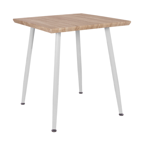 Mese - Dining Table PALOMA HM8335.02, 70x70x76.5, sonoma, white legs