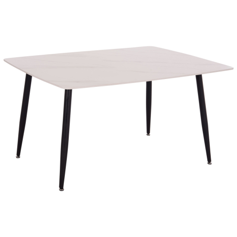 Interior - DINING TABLE RAVEN HM18149.01 CERAMIC TOP IN WHITE MARBLE LOOK 140x80x74Hcm.
