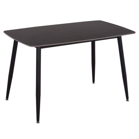 Mese - DINING TABLE RAVEN HM9854.02 CERAMIC TOP IN BLACK MARBLE-BLACK METAL LEGS 117,5x67,5x76Hcm.