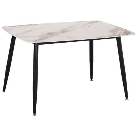 Interior - DINING TABLE RAVEN HM9854.04 CERAMIC TOP IN CALACATTA MARBLE SCHEME-BLACK METAL LEGS 120x70x73Hcm.