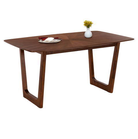 Interior - DINING TABLE RECTANGULAR RINER HM9745 MDF WITH WALNUT SUNBURST VENEER 180x90x76Hcm.