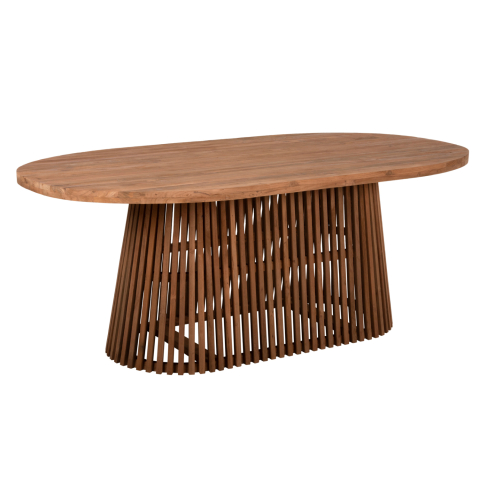 Interior - DINING TABLE REMIK HM9835 RECYCLED TEAK WOOD IN NATURAL 100x200x75,5Hcm. TABLETOP 4cm.