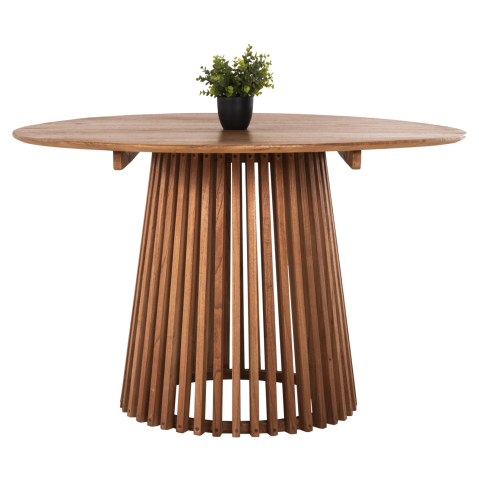 Interior - DINING TABLE ROUND FRANTZ HM9388.11 SOLID MINDI WOOD IN NATURAL Φ120X76,5Hcm.