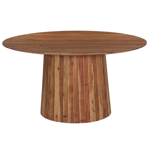 Mese - DINING TABLE ROUND GROOT HM9685 SOLID ACACIA WOOD IN NATURAL Φ150x76Hcm.