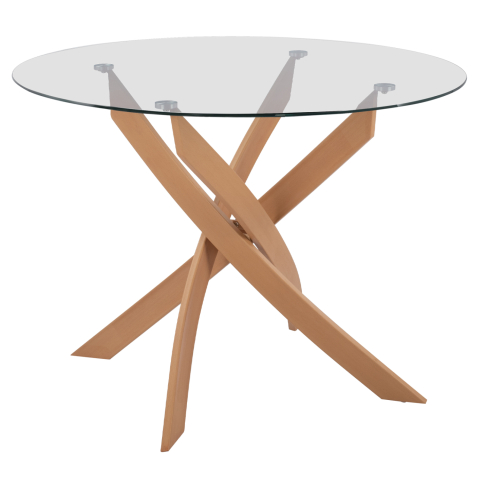 Mese - DINING TABLE ROUND JADA METAL LEGS TEMPERED GLASS Φ120X75Hcm.HM8733.02