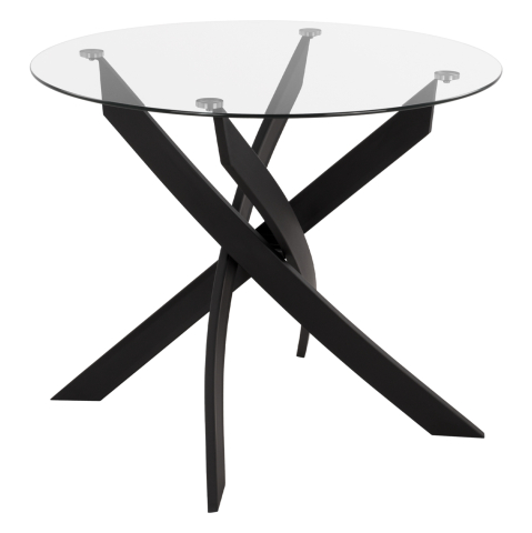 Mese - DINING TABLE ROUND JAFARU HM8499.11 BLACK METAL LEGS Φ90x74cm.