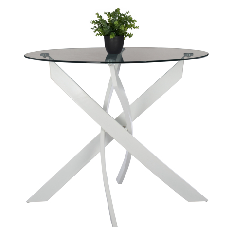Mese - DINING TABLE ROUND JAFARU HM8499.13 WHITE METAL LEGS Φ90x75Hcm.
