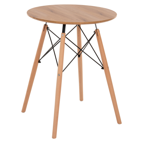 Interior - DINING TABLE ROUND MINIMAL ΗΜ0060.04 MDF IN NATURAL COLOR-BEECH WOOD LEGS IN NATURAL COLOR Φ60Χ76Hcm.