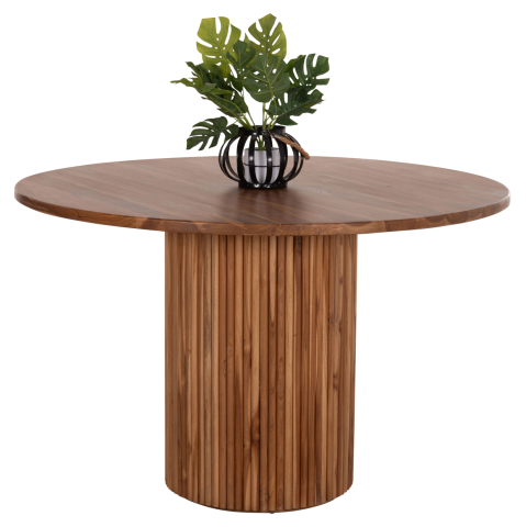Interior - DINING TABLE ROUND RODER HM9896 TEAK WOOD- 3cm thick top- Φ130x79.5Hcm.
