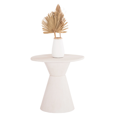 Mese - DINING TABLE ROUND SERIES SANTORINI HM18055 MDF IN OFF-WHITE COLOR Φ77x76Hcm.