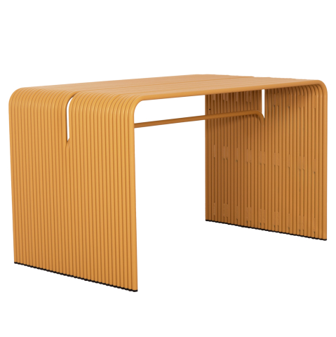 Mese - DINING TABLE SERIES INTREPID HM6330.07 ALUMINUM IN MUSTARD YELLOW 120x70x70.5Hcm.