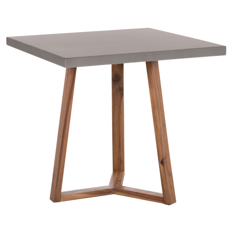 Mese - DINING TABLE SQUARE PRIVO HM6602.01 GREY FIBER CEMENT--ACACIA WOOD 80x80x76Hcm.