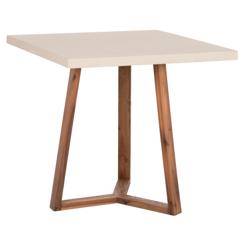 Mese - DINING TABLE SQUARE PRIVO HM6602.02 BEIGE FIBER CEMENT--ACACIA WOOD 80x80x76Hcm.