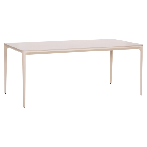 Mese - DINING TABLE STAD HM6557.02 BEIGE ALUMINUM FRAME--WHITE SINTERED STONE 180x90x74Hcm.