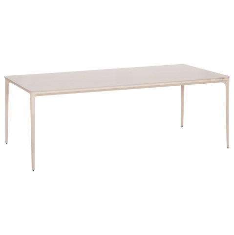 Mese - DINING TABLE STAD HM6558.02 BEIGE ALUMINUM FRAME--WHITE SINTERED STONE 220x100x74Hcm.