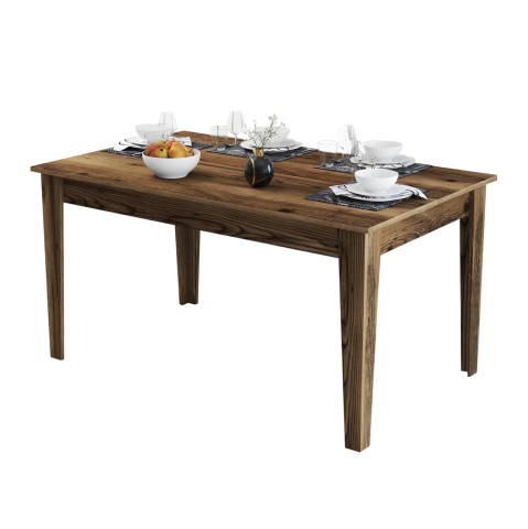 Mese - DINING TABLE STANDARD HM9507.04 MELAMINE WALNUT WITH STORAGE SPACE 145x88x75Hcm.