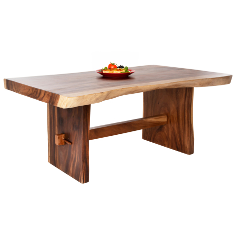 Mese - DINING TABLE ULYSES HM9888 SOLID SUAR WOOD IN NATURAL-9cm TOP THICKNESS 160X90X78Hcm.