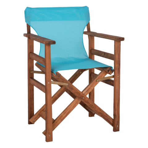 Exterior - DIRECTOR'S CHAIR LIMNOS HM10368.08 IN WALNUT COLOR AND SKY BLUE TEXTILENE 57x54x88,5Hcm.