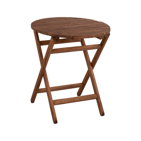 Mese - Director's Chair Limnos Round 70cm solid oak wood Walnut HM5654.01