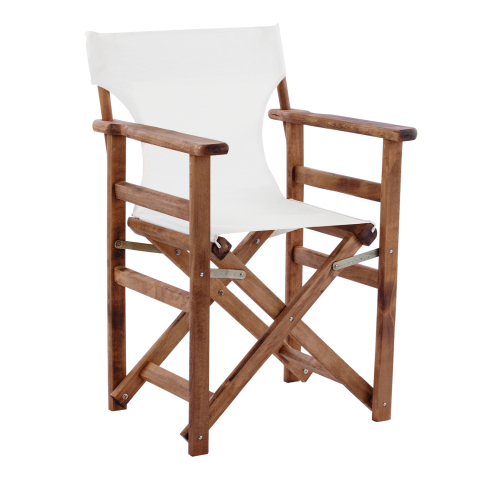 Scaune - Fotolii - Director's chair Limnos Walnut cream textline HM10368.60 57X54X88,5 cm