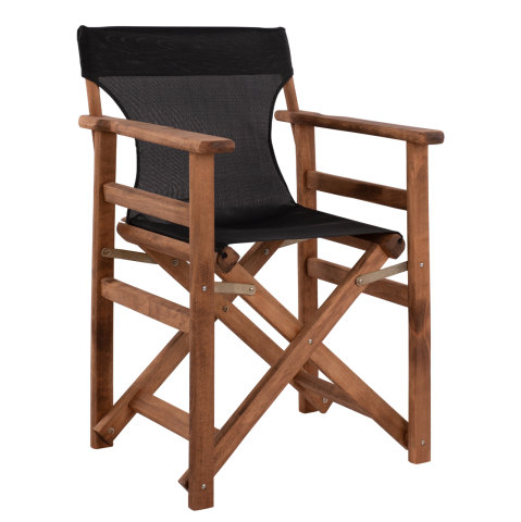 Scaune - Fotolii - Director's chair Limnos Walnut with textline Black HM10368.05