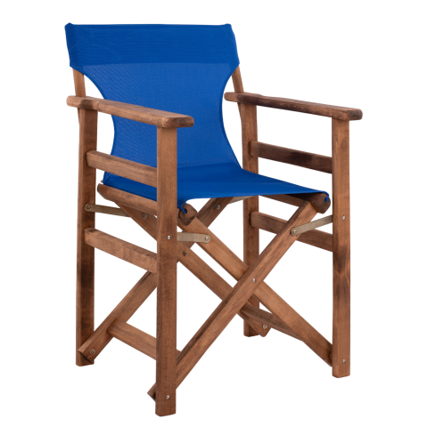Scaune - Fotolii - Director's chair Limnos Walnut with textline Blue HM10368.01