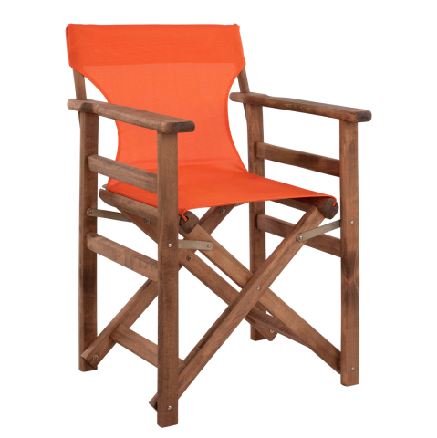 Scaune - Fotolii - Director's chair Limnos Walnut with textline Orange HM10368.02