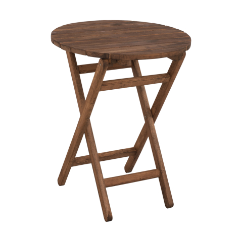 Mese - Director's Table Limnos Φ60cm Solid Wood Impregnation Walnut HM5653.01