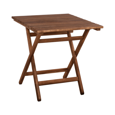 Mese - Director''s Table Limnos 70x70x75cm Solid Wood Impregnation Walnut HM5648.01