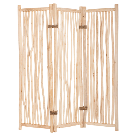 Paravane - Huse - DIVIDER WITH 3 LEAFS ZENDOR HM4316 TEAK BRANCHES IN NATURAL 165x180Hcm.