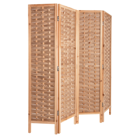 Paravane - Huse - DIVIDER WITH 4 LEAFS SENTINEL HM4227 BAMBOO IN NATURAL COLOR 162x2,5x180Hcm.