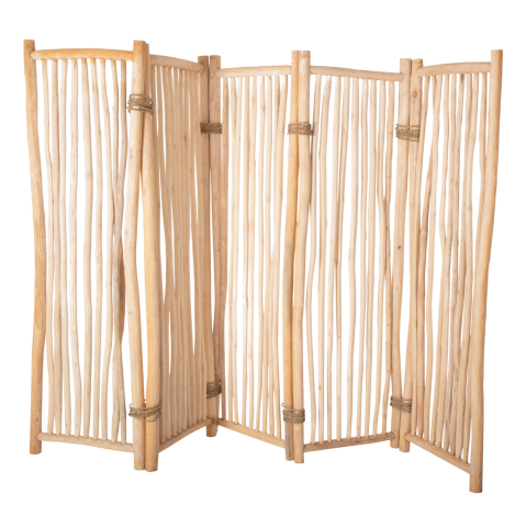 Paravane - Huse - DIVIDER WITH 5 LEAFS ZENDOR HM4320 TEAK BRANCHES IN NATURAL 216-275x180Hcm.