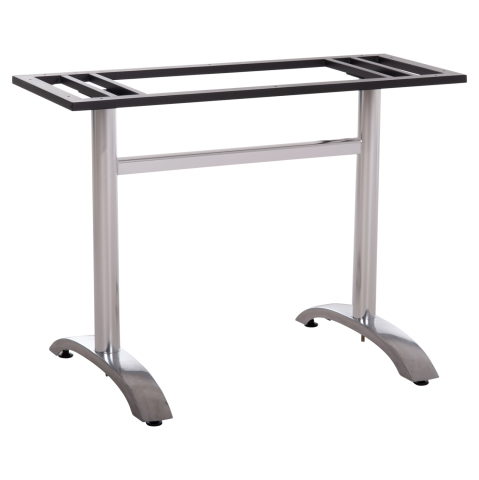 Baze pentru mese - DOUBLE BASE FOR TABLE HM461.13 CHROMED ALUMINUM WITH HEIGHT ADJUSTERS 100x60x73Hcm