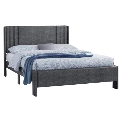 Paturi - DOUBLE BED CREDENCE HM685.01 GREY FABRIC FOR MATTRESS 160X200cm.