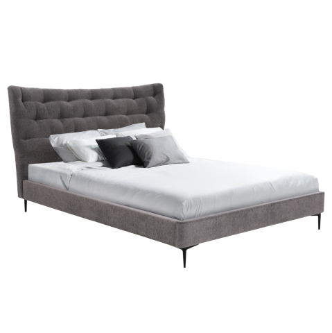 Interior - DOUBLE BED JILL HM737.01 FABRIC IN GREY--FOR MATTRESS 160x200cm
