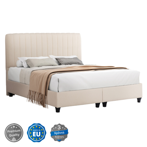 Paturi - DOUBLE BED LUTHER HM717 BEIGE FABRIC FOR MATTRESS 160x200cm.