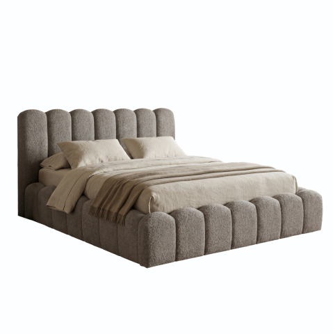 Paturi - DOUBLE BED MARIUS HM759.01 GREY CHENILLE FABRIC--FOR MATTRESS 160x200cm.