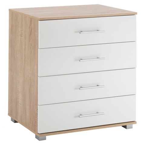 Sertare - Toalete - Drawer from melamine HM2204.06 with 4 drawers Sonama-White 75x40x83cm