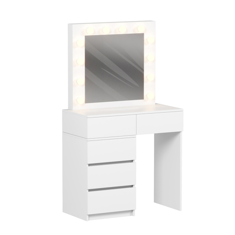 Sertare - Toalete - DRESSING TABLE WITH LED LIGHTS and DRAWERS BEYON HM2500.03 MELAMINE IN WHITE 80x40x140Hcm.