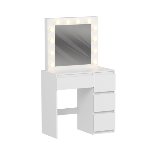 Sertare - Toalete - DRESSING TABLE WITH LED LIGHTS and DRAWERS KEITLIN HM2499.03 MELAMINE IN WHITE 80x40x140Hcm.