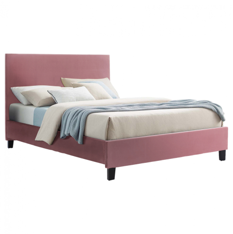 Paturi - DUSTY PINK VELVET BED HM553.12 FOR MATTRESS 150x200 CM.
