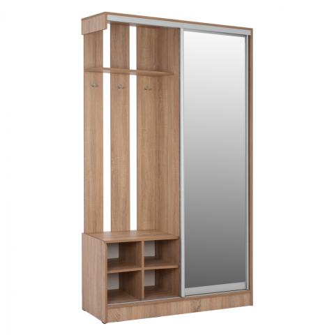 Mobilier pentru hol - ENTRANCE FURNITURE WITH SLIDING WARDROBE AND MIRROR SONAMA HM2424 120X45X210Yec.