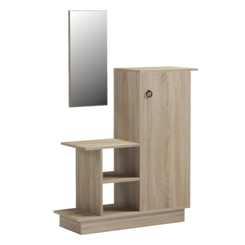 Interior - ENTRANCE FURNITURE WITH WALL MIRROR SONG HM18379.01 MELAMINE IN SONAMA 80x30x90Hcm