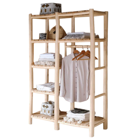 Mobilier pentru hol - ENTRANCE RACK BALEN HM9550 TEAK WOOD IN NATURAL COLOR 120x50x180Hcm.