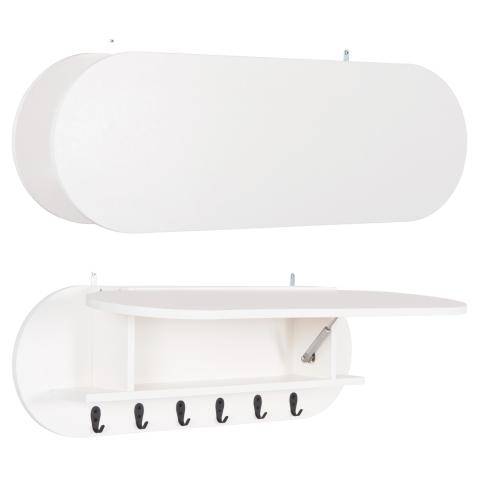 Interior - ENTRYWAY HANGER WITH CABINET SHELF STOR HM18078.01 MELAMINE IN WHITE 84x15.5x28.5Hcm.