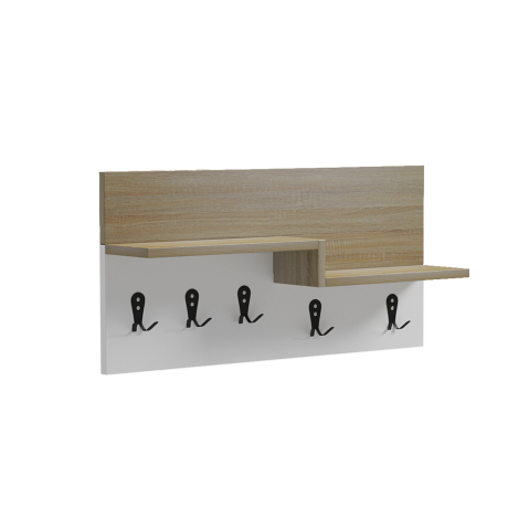 Interior - ENTRYWAY HANGER WITH SHELF NYDA HM18079.01 MELAMINE IN SONAMA-WHITE 65x13.2x31Hcm.