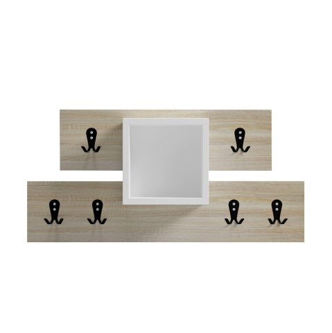 Interior - ENTRYWAY HANGER WITH SHELF SLOT HM18077.01 MELAMINE IN SONAMA-WHITE 69x12x32Hcm.