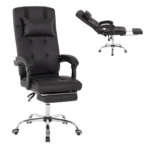 Scaune de birou - EXECUTIVE OFFICE CHAIR HM1057.11 BLACK WITH FOLDING FOOTREST 58x71x128Hcm.